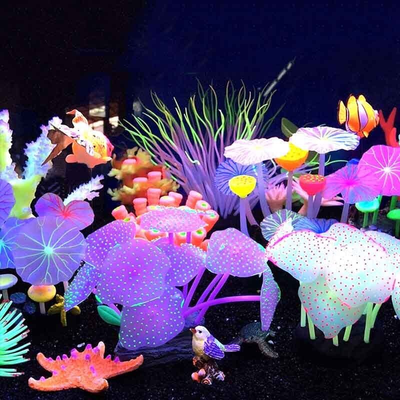 Aquarium Plants Live - Leuchtende Silikon-Korallen und Sonnenblumen für Aquarien