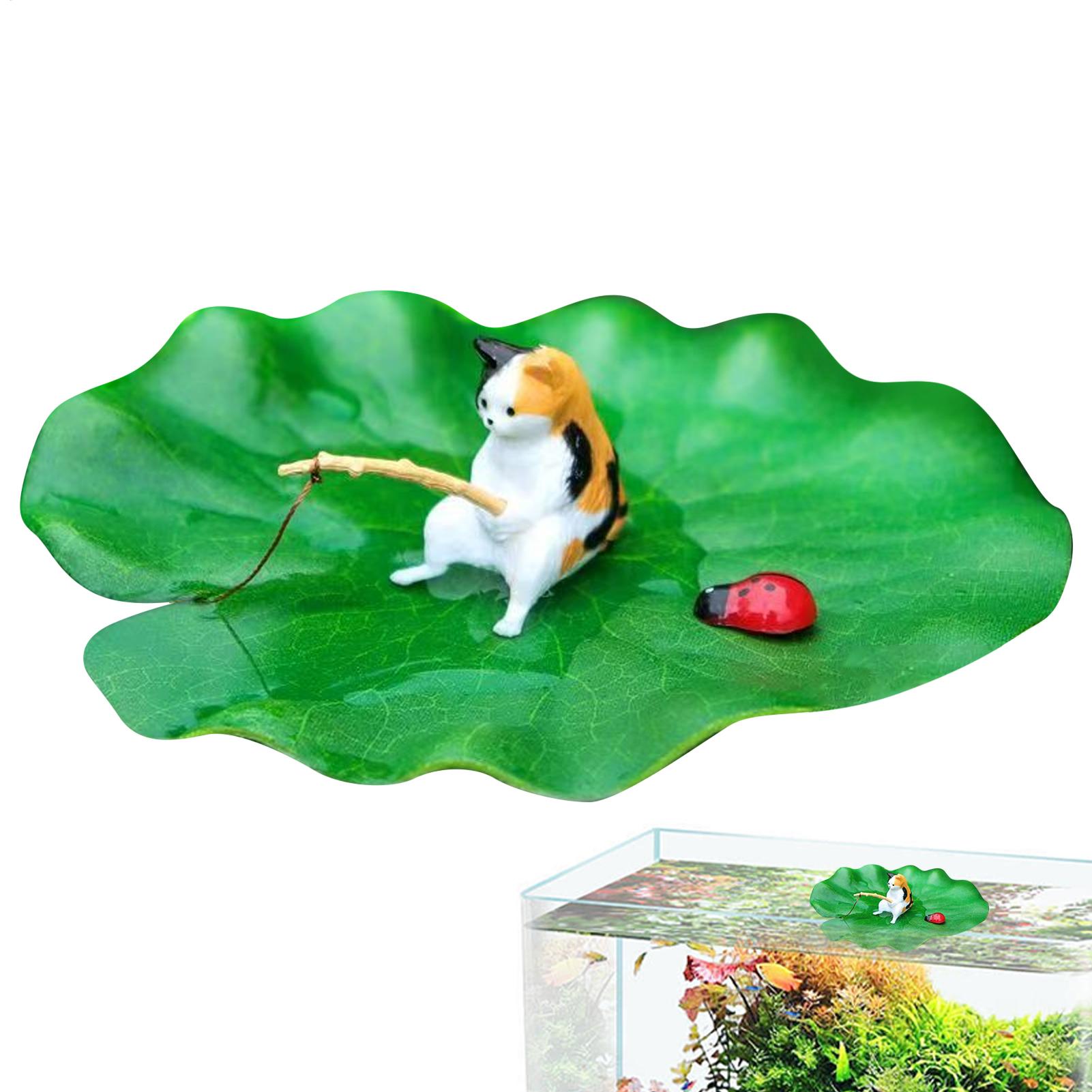 Aquarium Plants Live - Aquarium-Dekoration: Schwimmende Katze beim Angeln –
