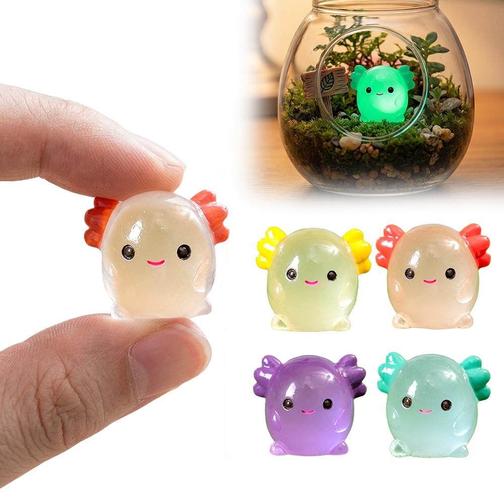 Aquarium Moss - Leuchtende Axolotl-Miniaturen, die im Dunkeln leuchten,