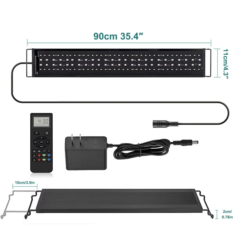 Aquarium Plants Live - SIROKA 90cm Fernbedienbare Smart LED-Aquariumbeleuchtung Vollspektrum-Beleuchtung