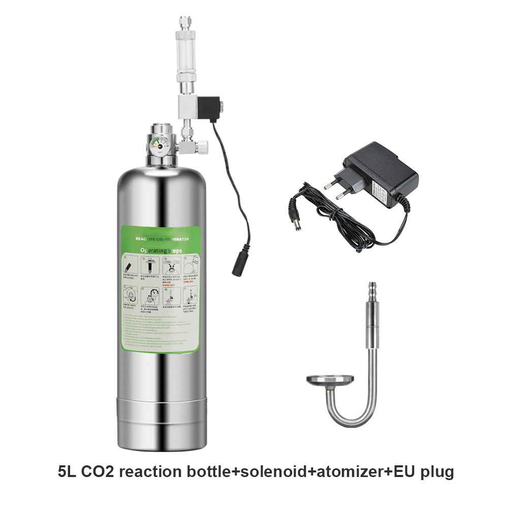 Aquarium Liquid Carbon - CO2-Generatorsystem, Aquarium-Kohlendioxid-Generator-Set mit Edelstahlflasche und Blasendiffusor