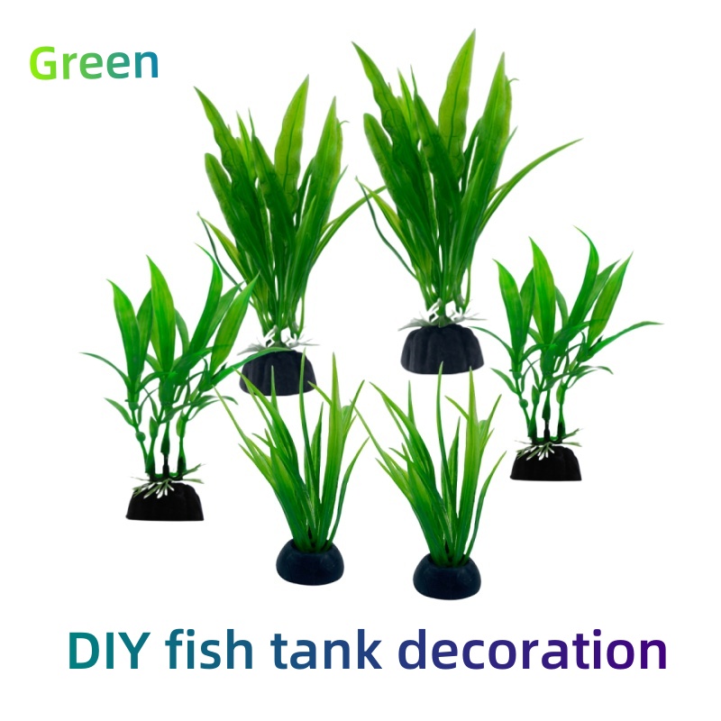 Aquarium Plants Live - 6er-Pack Aquariumpflanzen, grüne, künstliche Dekorationen für
